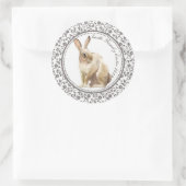 Personalisiertes Osterkaninchen Runder Aufkleber (Tasche)