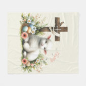 Personalisiertes Osterlamm Fleecedecke (Vorderseite (Horizontal))