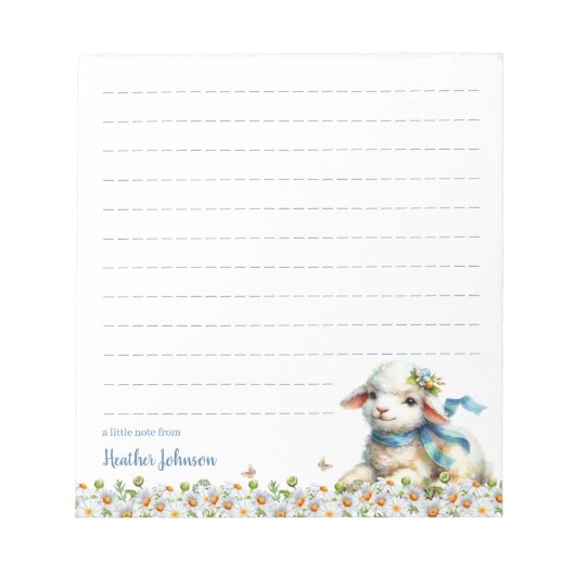 Personalisiertes Osterlamm Notizblock (Vorderseite)