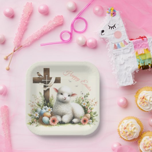 Personalisiertes Osterlamm Pappteller (Party)