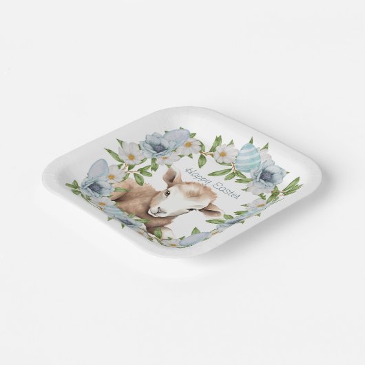 Personalisiertes Osterlamm Pappteller (Gewinkelt)