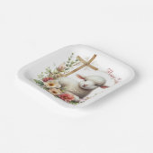 Personalisiertes Osterlamm Pappteller (Gewinkelt)
