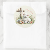 Personalisiertes Osterlamm Runder Aufkleber (Tasche)