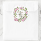 Personalisiertes Osterlamm Runder Aufkleber (Tasche)