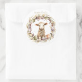 Personalisiertes Osterlamm Runder Aufkleber (Tasche)