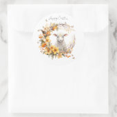 Personalisiertes Osterlamm Runder Aufkleber (Tasche)