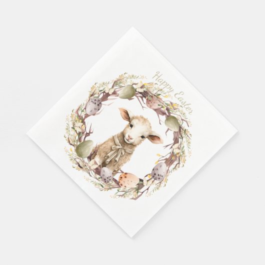 Personalisiertes Osterlamm Serviette (Ecke)