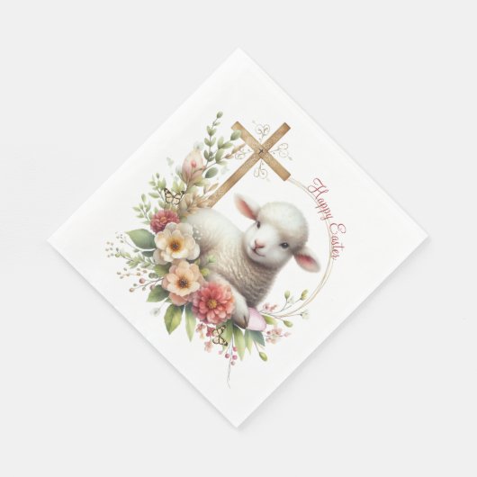 Personalisiertes Osterlamm Serviette (Ecke)