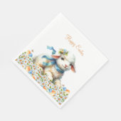 Personalisiertes Osterlamm Serviette (Ecke)