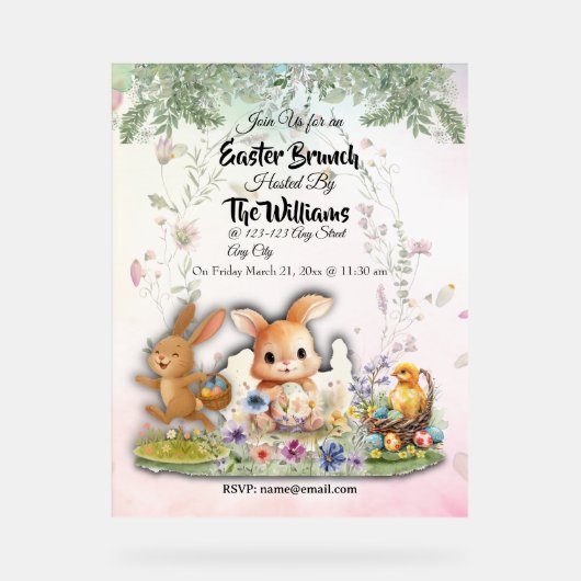 Personalisiertes Ostern Brunch Acryl Willkommenssc Acrylschild (Vorderseite)
