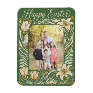 Personalisiertes Ostern mit floralem Lilien- und N Magnet