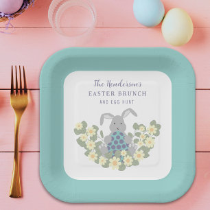Personalisiertes Ostern Ostereiersuche Brunch Hase Pappteller