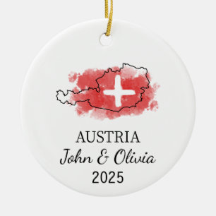 Personalisiertes Österreich-Ornament, Österreich-F Keramik Ornament