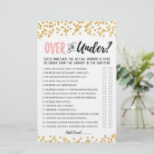 Personalisiertes Over-oder Under-Brautparty-Spiel (Stehend Vorderseite)