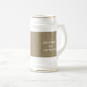 Personalisiertes Owl auf Burlap New Zuhause Gift Bierglas (VorderseiteRechts)