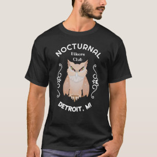 Personalisiertes Owl Biker Club-Zeichen T-Shirt