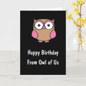 Personalisiertes Owl Birthday Pink Karte (Gelbe Blume)