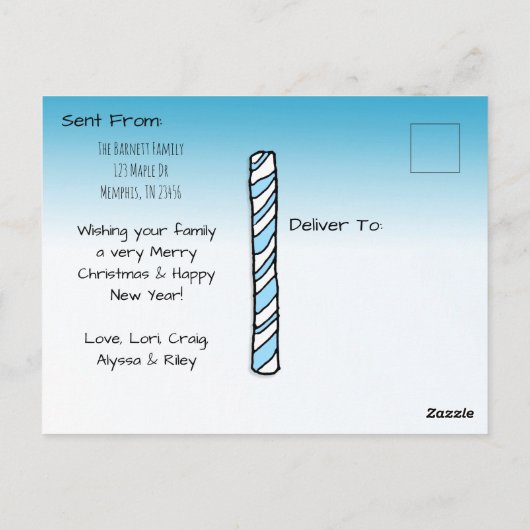 Personalisiertes Owl Couple auf dem Zweig Baum Wei Postkarte (Rückseite)