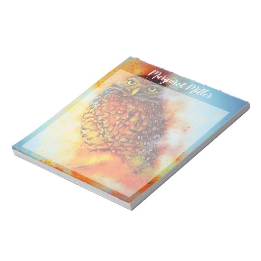 Personalisiertes Owl Notizblock (Rotiert)