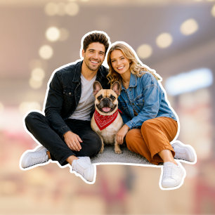 Personalisiertes Paar-Cutout-Foto  Aufkleber