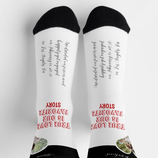 Personalisiertes Paar Foto Liebe Verlobung Socken (Oben)