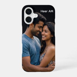 Personalisiertes Paar-Foto- & Namens-Case iPhone 16 Hülle