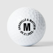 Personalisiertes Paar-Monogramm-Hochzeit Golfball (Vorderseite)