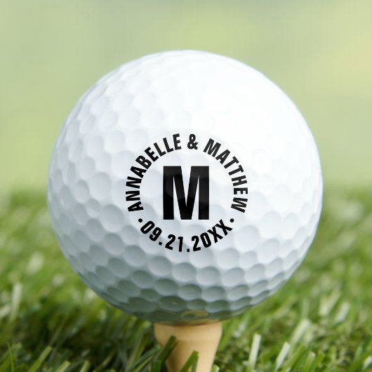 Personalisiertes Paar-Monogramm-Hochzeit Golfball