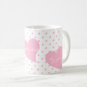Personalisiertes Paar Niedliche Herzen Kaffeetasse (VorderseiteRechts)