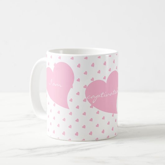 Personalisiertes Paar Niedliche Herzen Kaffeetasse (Vorderseite Links)