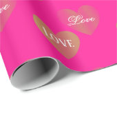 Personalisiertes Paar zwei Mal goldene Herzen, tie Geschenkpapier (Rolleneckpunkt)