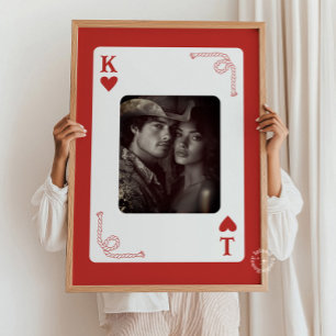 Personalisiertes Paargeschenk mit Western-Spielkar Poster