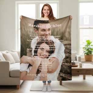 Personalisiertes Paarlied Romantischer Spruch Kusc Fleecedecke