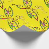 Personalisiertes Packpapier für farbenfrohe Libell (Ecke)