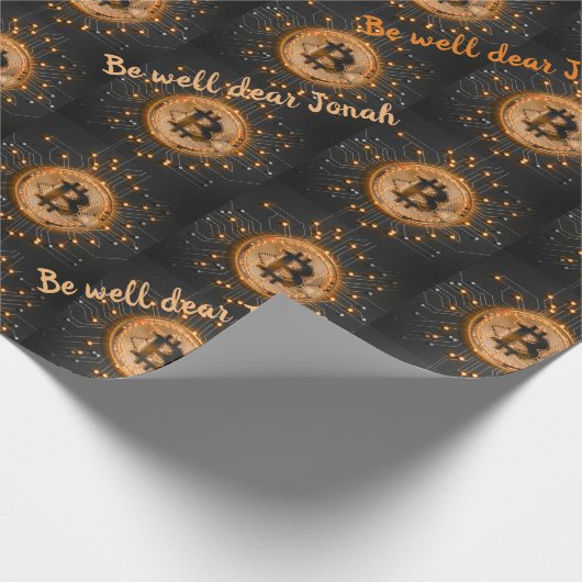 personalisiertes Packpapier für Händler, Bitcoin-L (Ecke)