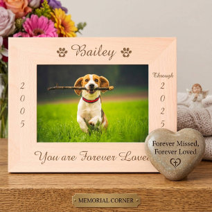 Personalisiertes Pad Print Pet Memorial Holzbild Geätzte Rahmen