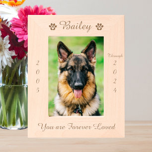 Personalisiertes Pad Print Pet Memorial Holzbild Geätzte Rahmen