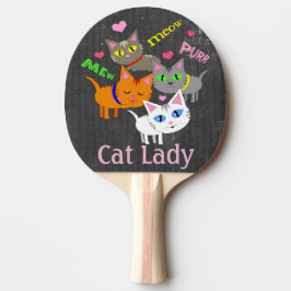 Personalisiertes Paddel Katzen-Damen-Cat Lover Tischtennis Schläger