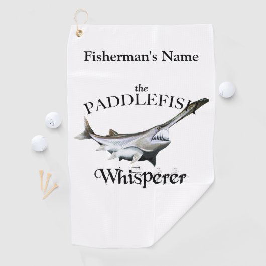 Personalisiertes Paddlefish Whisperfischen Handtuc Golfhandtuch (Insitu)