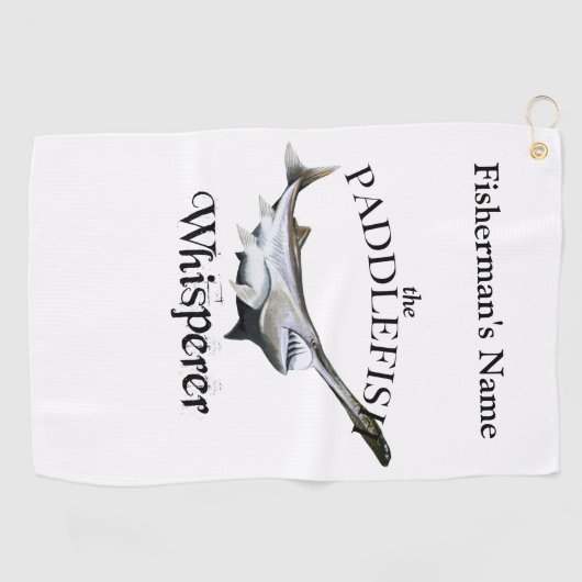 Personalisiertes Paddlefish Whisperfischen Handtuc Golfhandtuch (Horizontal)