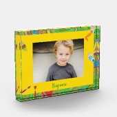 Personalisiertes Paint Brush-Thema farbenfroh Fotoblock (Links)
