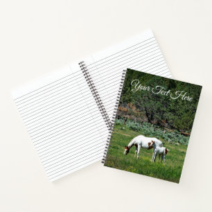Personalisiertes Paint Horse Stute und Fohlen Notizbuch