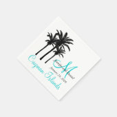 Personalisiertes Palm Trees Beach Hochzeitspapier  Serviette (Ecke)