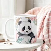 Personalisiertes Panda mit Blumenrahmen Kaffeetasse