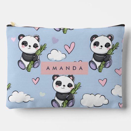 Personalisiertes Panda-Muster Zubehörtasche (Vorderseite)