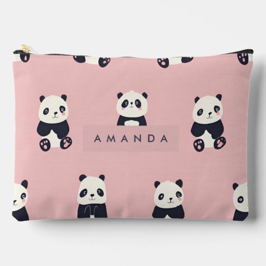 Personalisiertes Panda-Muster Zubehörtasche (Vorderseite)