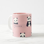 Personalisiertes Panda-Muster Zweifarbige Tasse (Vorderseite Links)