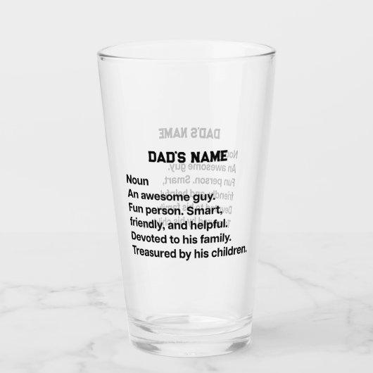Personalisiertes Papa-Definition Custom Pint Glas (Vorderseite)