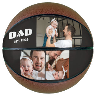 Personalisiertes Papa-Erinnerung-3-Foto-Collage Basketball