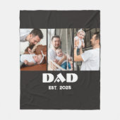 Personalisiertes Papa-Erinnerung 3-Foto-Collage Fleecedecke (Vorderseite)